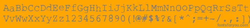 RoughTypewriter Font – Gray Fonts on Orange Background