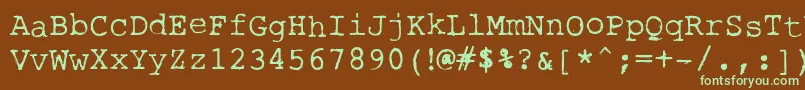 Шрифт RoughTypewriter – зелёные шрифты на коричневом фоне