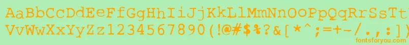 RoughTypewriter-fontti – oranssit fontit vihreällä taustalla
