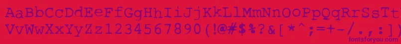 RoughTypewriter Font – Purple Fonts on Red Background