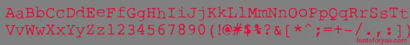 RoughTypewriter Font – Red Fonts on Gray Background