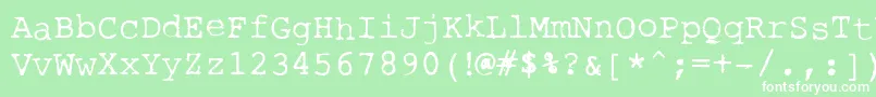 フォントRoughTypewriter – 緑の背景に白い文字