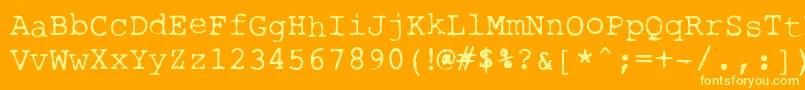 Czcionka RoughTypewriter – żółte czcionki na pomarańczowym tle