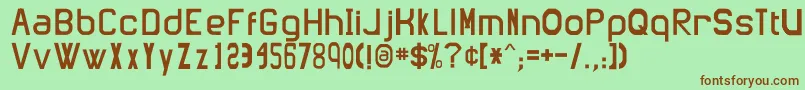 Engadget Font – Brown Fonts on Green Background