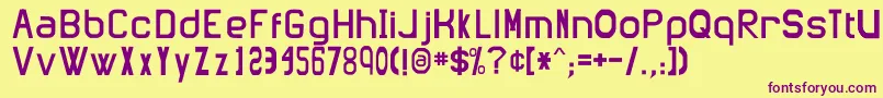 Engadget Font – Purple Fonts on Yellow Background