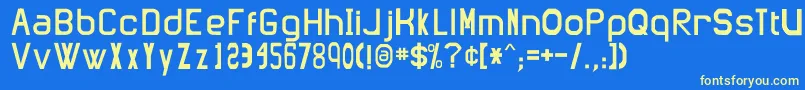 Engadget Font – Yellow Fonts on Blue Background