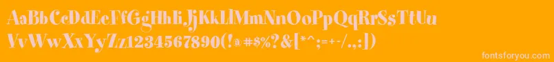 Fonte Spumonilpstd – fontes rosa em um fundo laranja