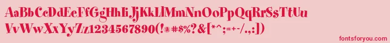 Spumonilpstd-Schriftart – Rote Schriften auf rosa Hintergrund