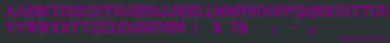 Czcionka OldLetterpressType – fioletowe czcionki na czarnym tle