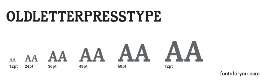 OldLetterpressType Font Sizes