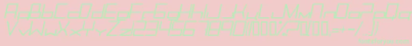 TrancemissionMediumitalic-Schriftart – Grüne Schriften auf rosa Hintergrund