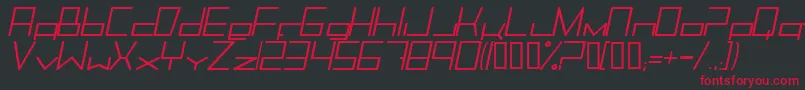 TrancemissionMediumitalic Font – Red Fonts on Black Background