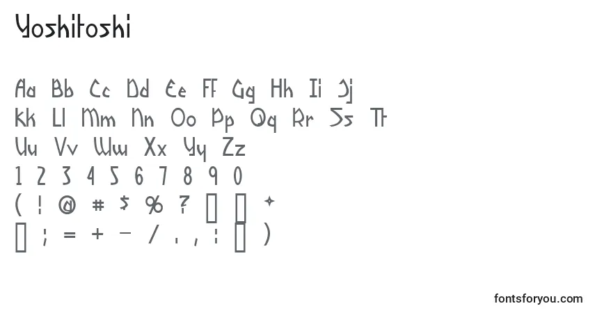 Schriftart Yoshitoshi – Alphabet, Zahlen, spezielle Symbole
