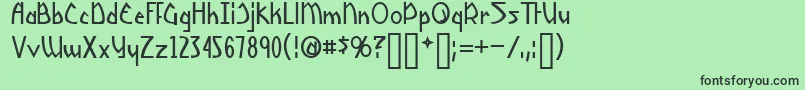 フォントYoshitoshi – 緑の背景に黒い文字