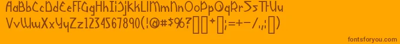 Шрифт Yoshitoshi – коричневые шрифты на оранжевом фоне