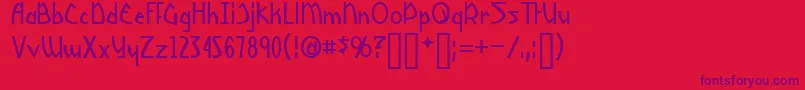 Fonte Yoshitoshi – fontes roxas em um fundo vermelho