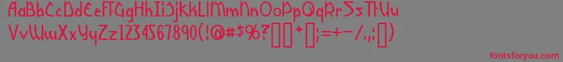 Yoshitoshi-Schriftart – Rote Schriften auf grauem Hintergrund