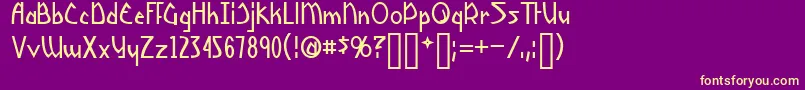 Yoshitoshi Font – Yellow Fonts on Purple Background