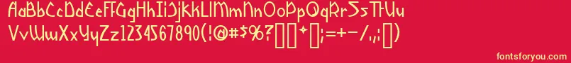 Шрифт Yoshitoshi – жёлтые шрифты на красном фоне