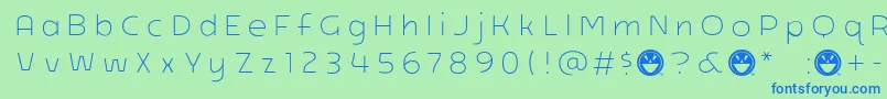 Arb218NbFinishedFreewareBd Font – Blue Fonts on Green Background