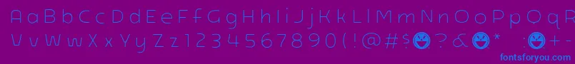 Arb218NbFinishedFreewareBd Font – Blue Fonts on Purple Background