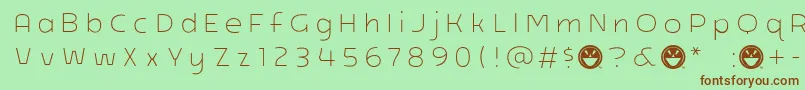 Arb218NbFinishedFreewareBd Font – Brown Fonts on Green Background