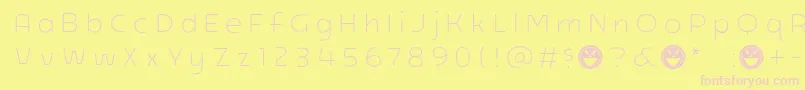 Arb218NbFinishedFreewareBd Font – Pink Fonts on Yellow Background