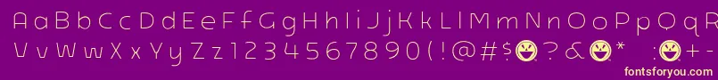 Arb218NbFinishedFreewareBd Font – Yellow Fonts on Purple Background