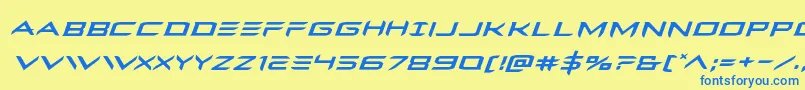 Ferretfaceexpandital Font – Blue Fonts on Yellow Background