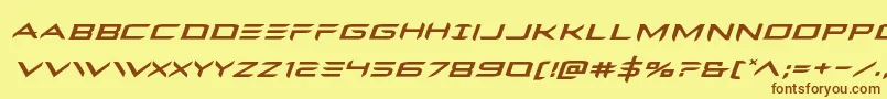 Ferretfaceexpandital-Schriftart – Braune Schriften auf gelbem Hintergrund