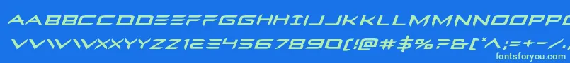 Ferretfaceexpandital Font – Green Fonts on Blue Background