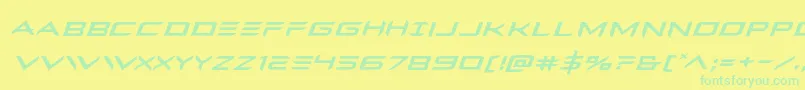 Ferretfaceexpandital-Schriftart – Grüne Schriften auf gelbem Hintergrund