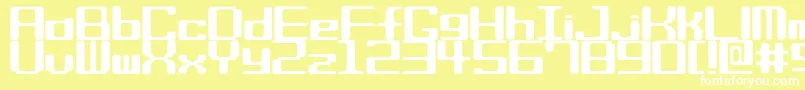 Biscuitssrb Font – White Fonts on Yellow Background