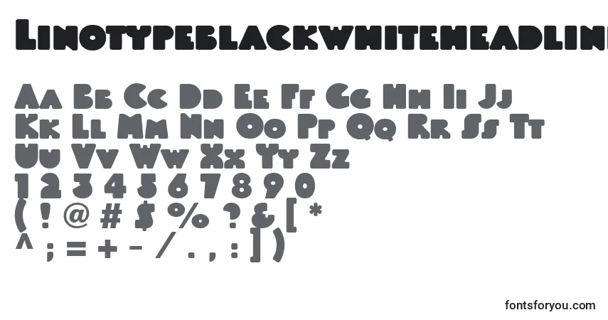 Шрифт Linotypeblackwhiteheadline – алфавит, цифры, специальные символы