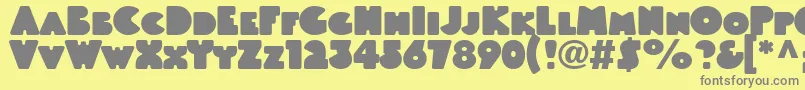 フォントLinotypeblackwhiteheadline – 黄色の背景に灰色の文字