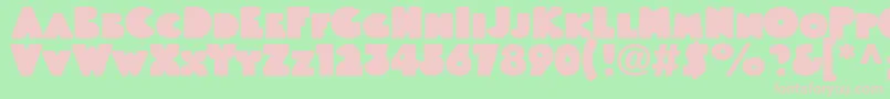 フォントLinotypeblackwhiteheadline – 緑の背景にピンクのフォント