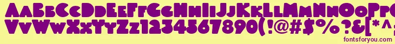 Linotypeblackwhiteheadline Font – Purple Fonts on Yellow Background