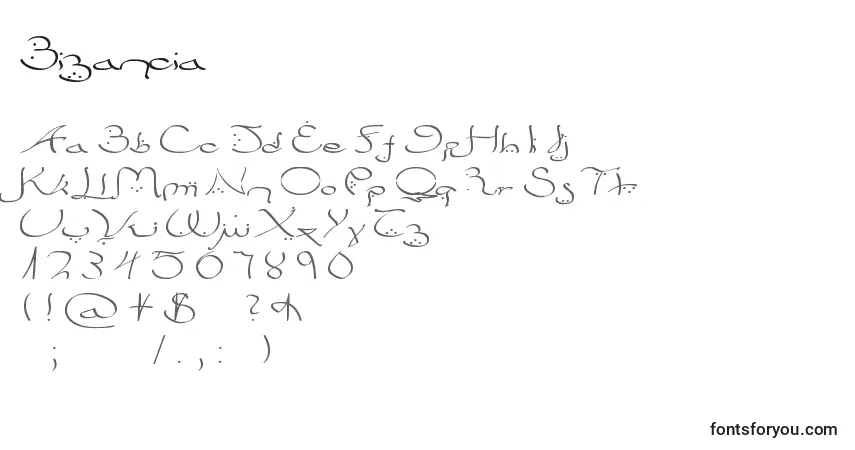 Шрифт Bizancia – алфавит, цифры, специальные символы