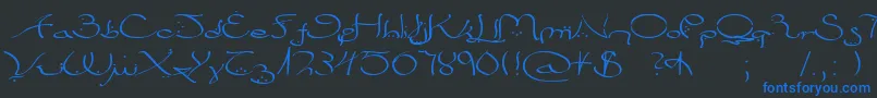 Bizancia Font – Blue Fonts on Black Background