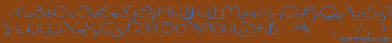 Bizancia Font – Blue Fonts on Brown Background