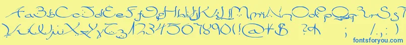 Bizancia Font – Blue Fonts on Yellow Background