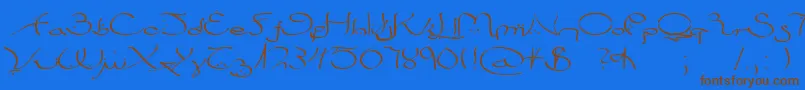 Bizancia Font – Brown Fonts on Blue Background