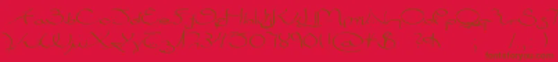 Bizancia Font – Brown Fonts on Red Background