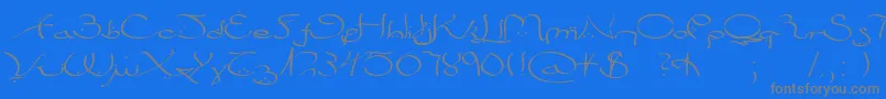 Bizancia Font – Gray Fonts on Blue Background