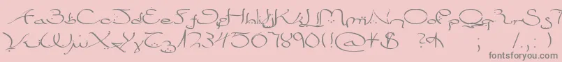 Bizancia Font – Gray Fonts on Pink Background