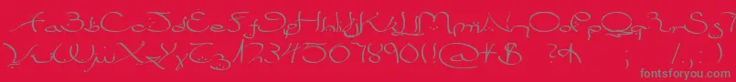 Bizancia-Schriftart – Graue Schriften auf rotem Hintergrund