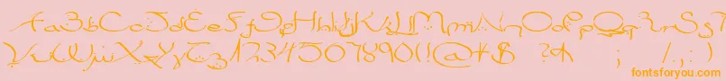 Bizancia Font – Orange Fonts on Pink Background