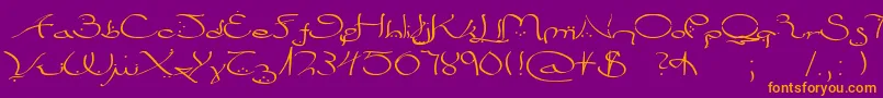 Bizancia Font – Orange Fonts on Purple Background