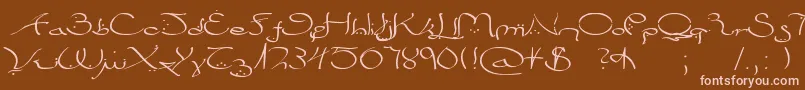 Bizancia Font – Pink Fonts on Brown Background