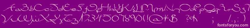 Bizancia Font – Pink Fonts on Purple Background